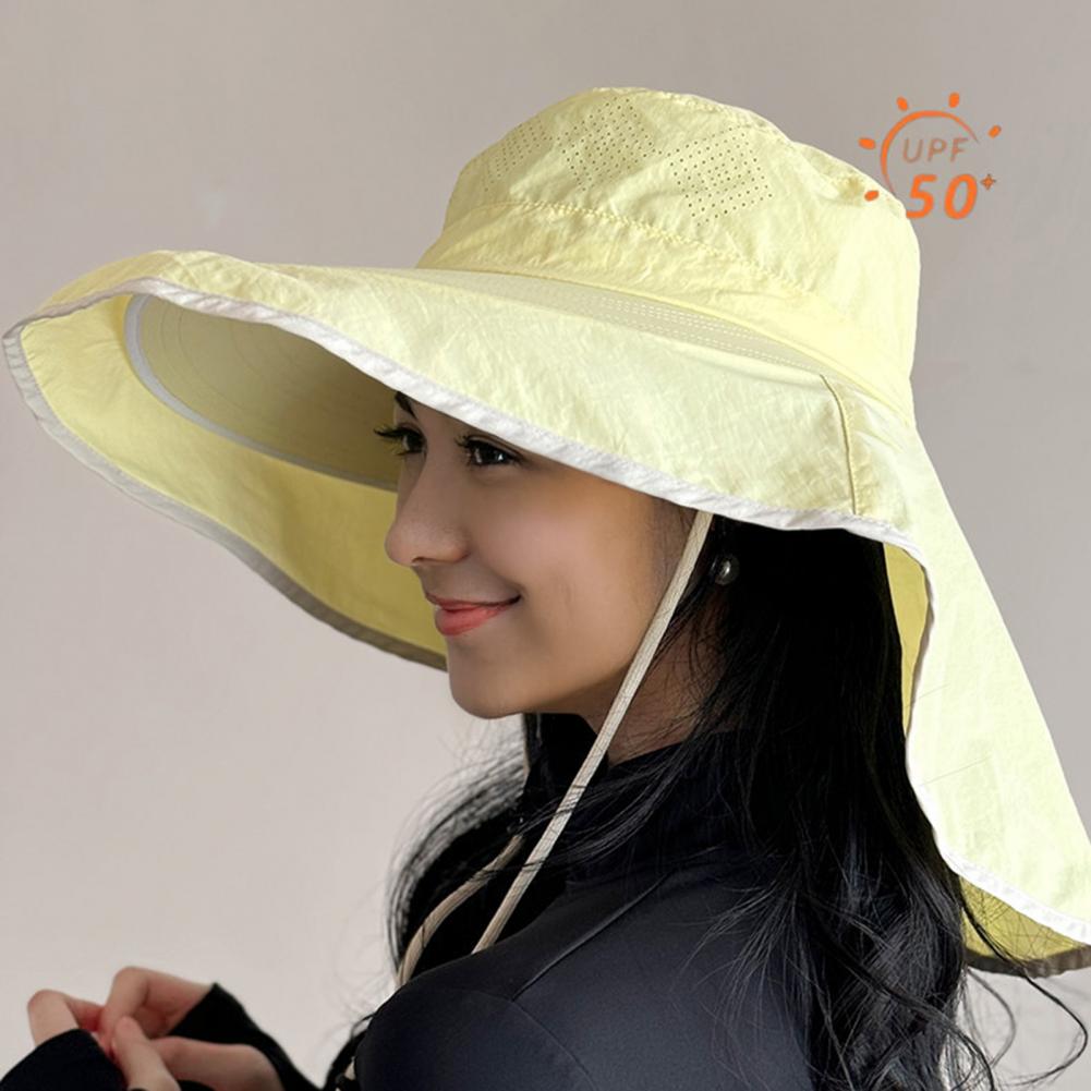 Hat Floppy Wide - Dameszonnehoed met nekflap Brede rand Floppy