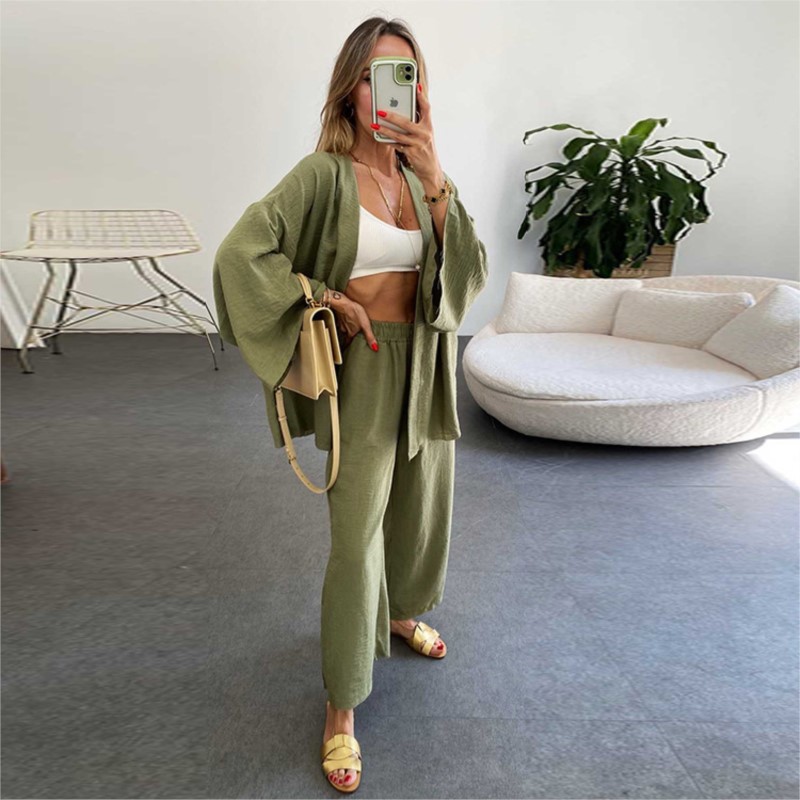 Dames Linnen Broekpak Met Vlee - Linen Pant Wide recensie en prijs