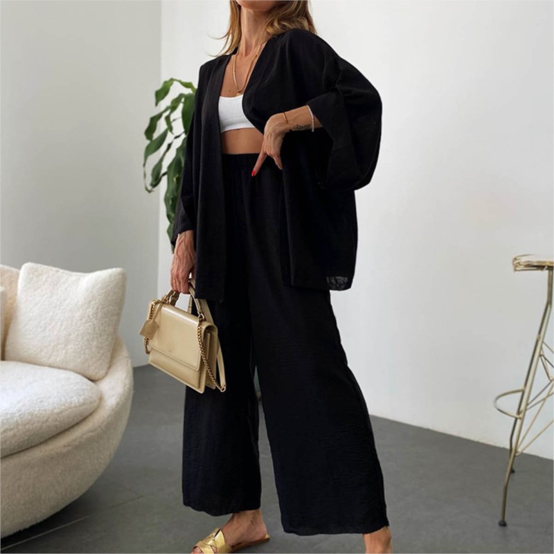Dames Linnen Broekpak Met Vlee - Linen Pant Wide recensie en prijs