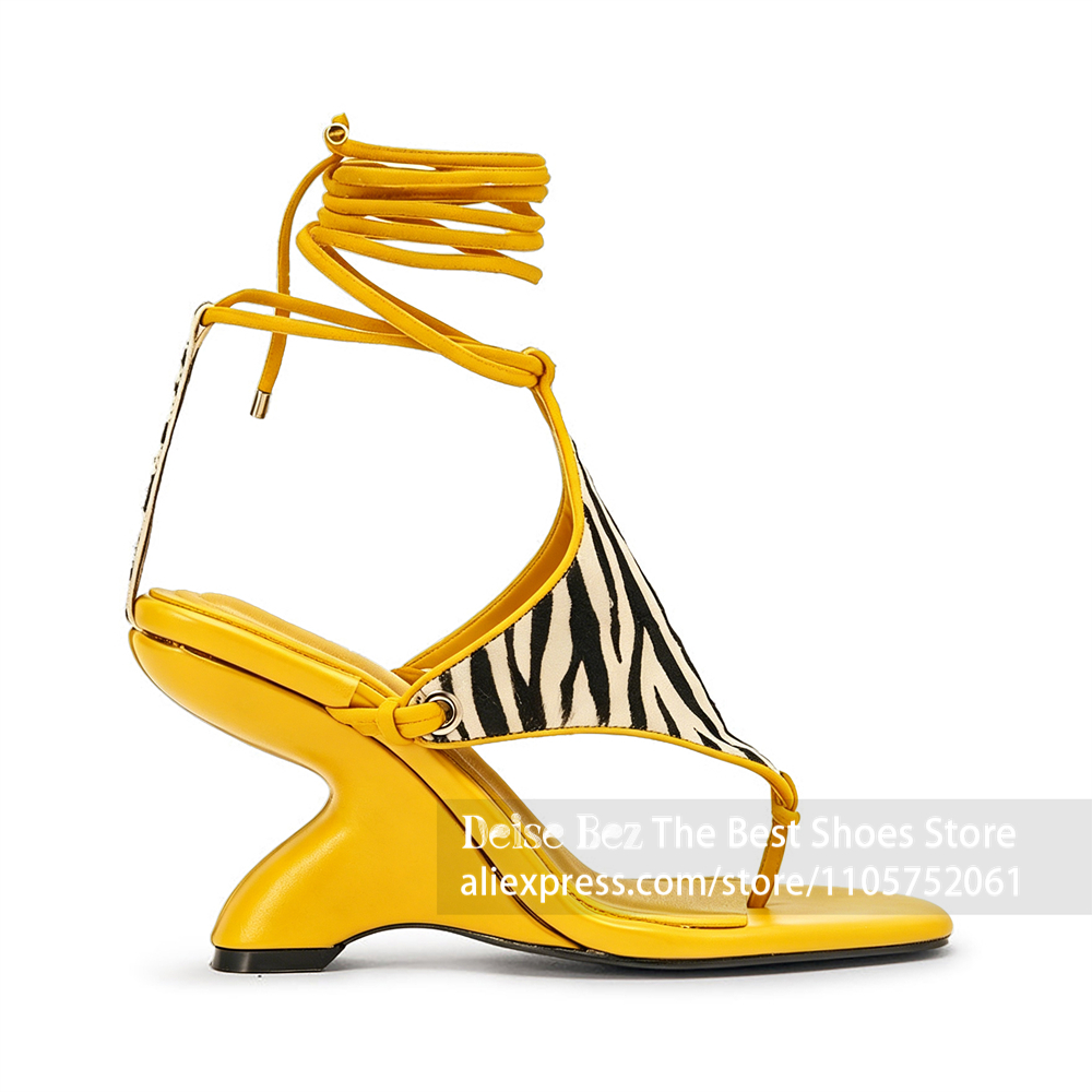 Zebra-print veter-sandalen met - Sandal Strappy Heeled recensie en prijs