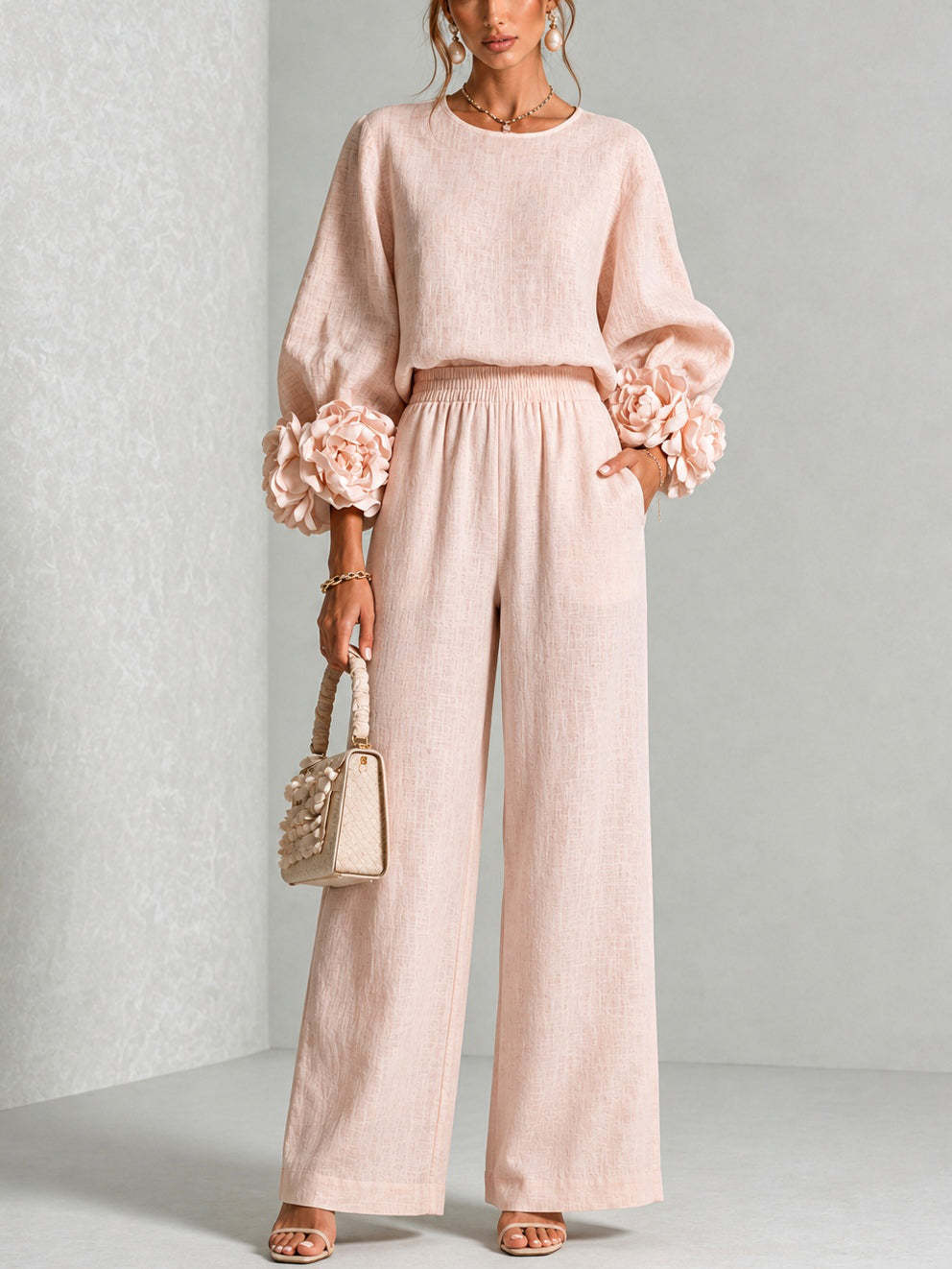 Dames 2-delig linnen outfit me - Linen Pant Wide recensie en prijs
