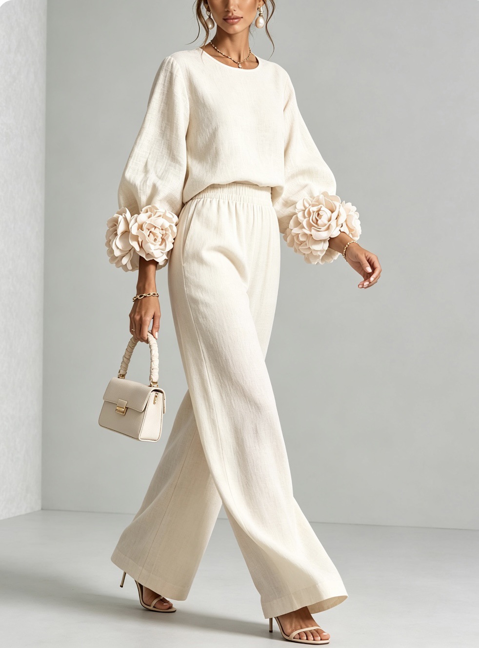 Dames 2-delig linnen outfit me - Linen Pant Wide recensie en prijs